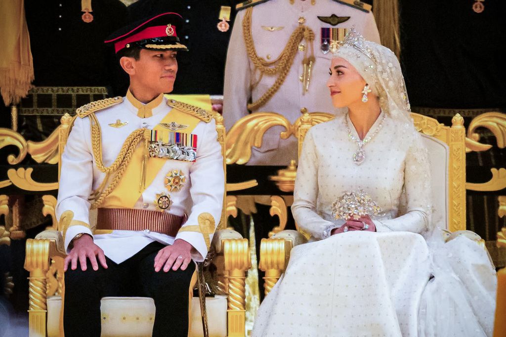 Prince Abdul Mateens royal bride dripping in diamonds in spellbinding wedding dress